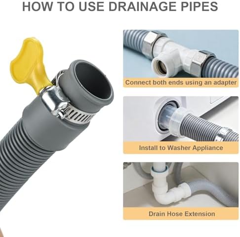 3.3ft Universal Washing Machine Drain Hose Extension Kit, 7-Piece Set - Image 6