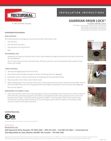 RectorSeal Guardian Drain Lock GDLRFD3500J Round Floor Drain Replacement Lock - Image 5