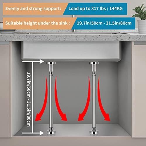 2 Pcs Undermount Sink Brackets Adjustable, Stainless Steel Sink Support - Image 3