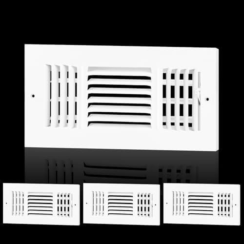 4PK Ceiling Vent Cover for 10x4" Duct Opening, 3 Way Steel Air Vent Cover by EXCELFU