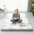 SCHNAUZER HOME Japanese Futon Floor Mattress Queen 3.5" Thick Ink Wash by SchnauzerHome