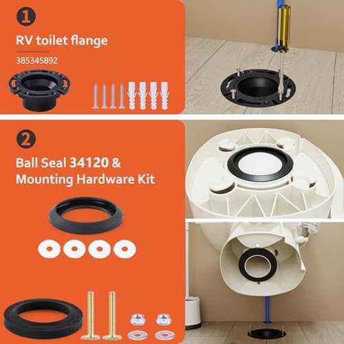 RV Toilet Flange 3'' & 34120 Waste Ball Seal - Image 2