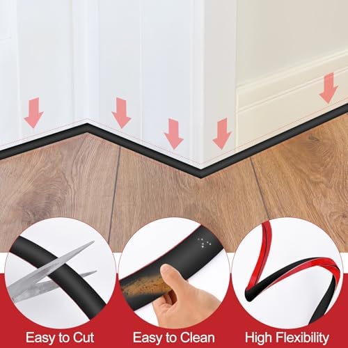 ToLanbbt Flexible Quarter Round Molding, 240 Inch Peel and Stick Rubber Trim - Image 4