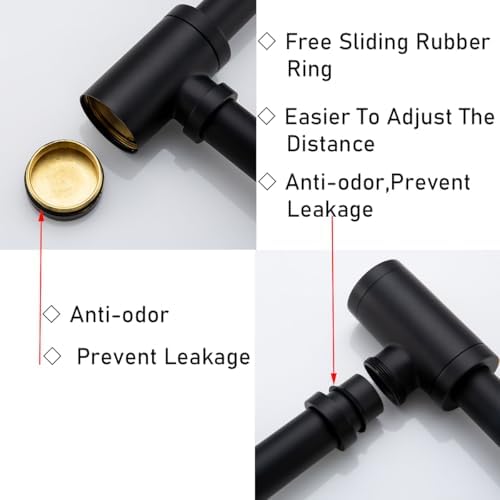 RANDOM Black Brass Bottle P Trap - Image 4
