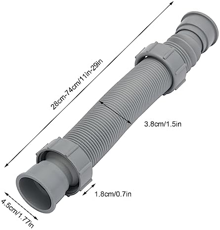 Flexible P-Trap Kit, 1-1/2 Inch Adjustable Drain Pipe - Image 3