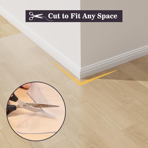 5'×7' Frosted Clear Floor Mat Under Dining Room Table, Easy Flat - Image 6