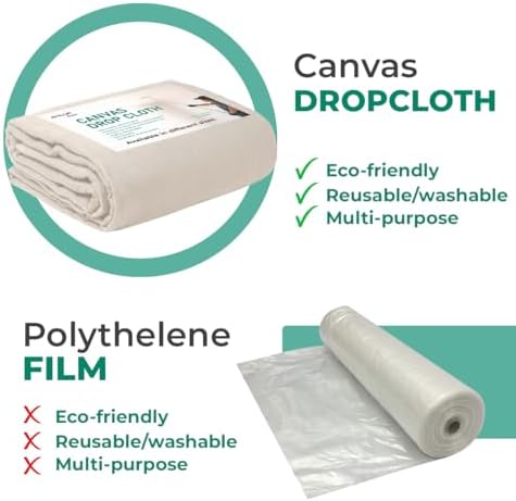 Canvas Drop Cloth for Painting 4x5 feet Pack of 4-8oz Painters Drop Cloths for - Image 5