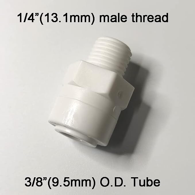 Malida Push to Connect 1/4 Male Connector 3/8 Ro Tube Fitting, 10 Pack | Food - Image 2