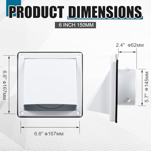 Gisafai 6 Inch Dryer Vent Cover Outdoor - Image 2