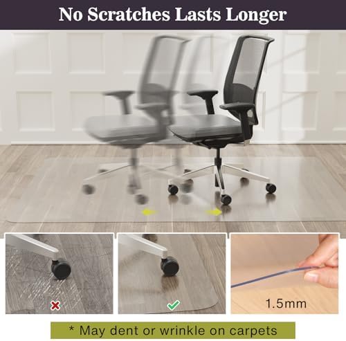 7'×9' Frosted Clear Floor Mat Under Kitchen Table, Plastic Floor Protector - Image 4