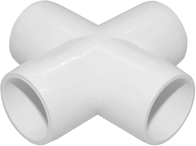 1Inch Cross PVC Fitting 4 Way Connector, Furniture Grade Corner Fittings - Image 3