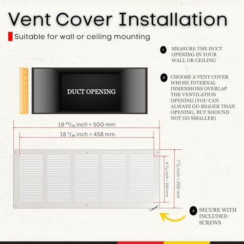 Steinberg14 White Vent Cover 18x6 - Image 5