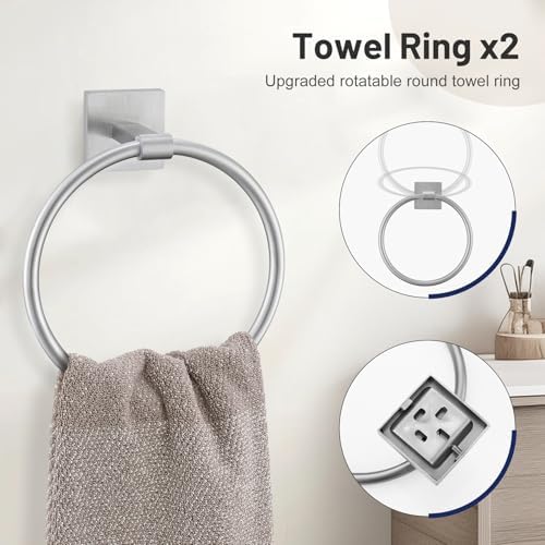 Lairuier 10-Piece Brushed Nickel Bathroom Accessories, Towel Bar Set - Image 3