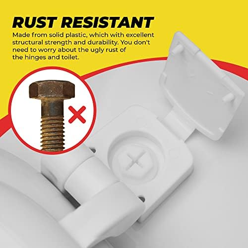 White Plastic Toilet Seat Hinge Replacement - Image 6