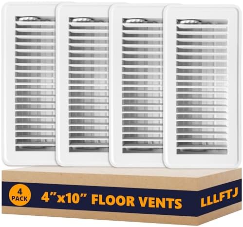 4 Pack Floor Vent Covers, Floor Register 4" x 10", Adjustable Decorative Vent by Unknown