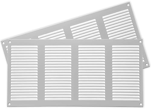 Repa Market 2-Pack Air Vent Cover 16x8 Inch White Galvanized Steel Louvered by RepaMarket