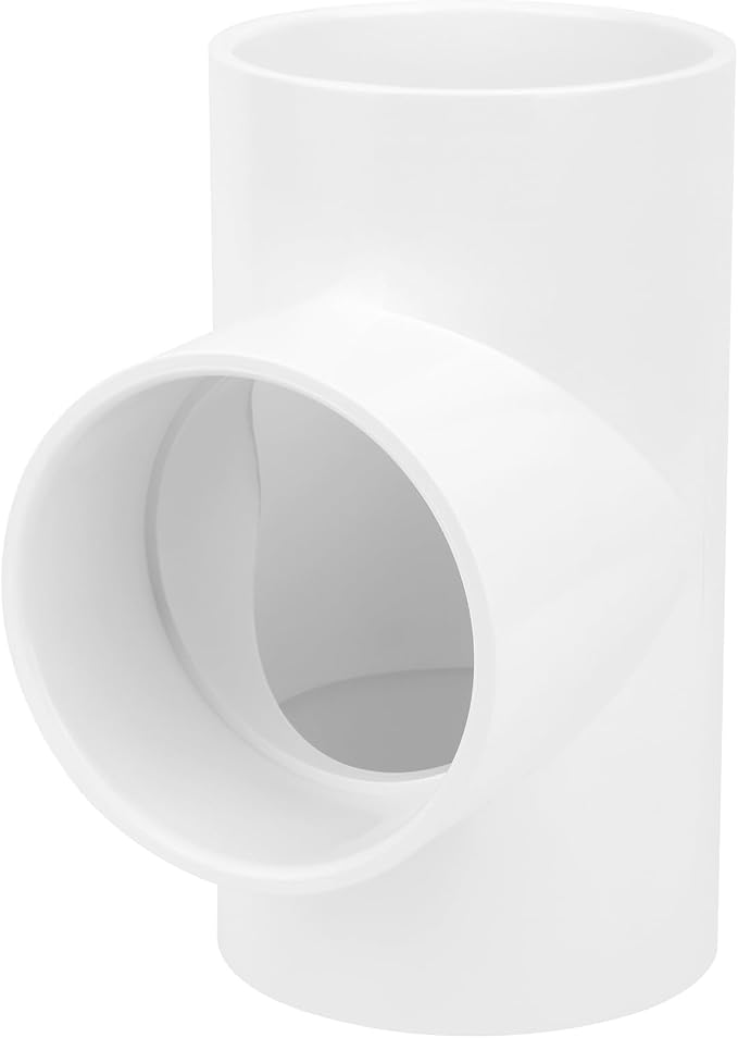 3 Way 4" PVC Tee Pipe Fittings Adapter Furniture Grade SCH40 4 Inch PVC Elbow - Image 5