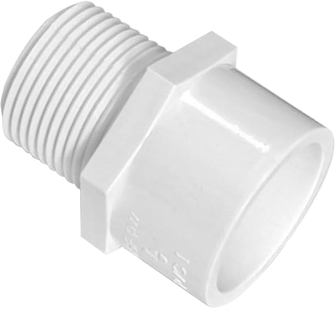 White 2-Way SCH40 PVC Male Adapter Pipe Fittings, 1/2IN pipe fittings - Image 5