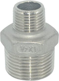 1" x 1/2" Male Threaded Reducing Nipple Fitting/Adapter, Stainless Steel SS304 by Megairon