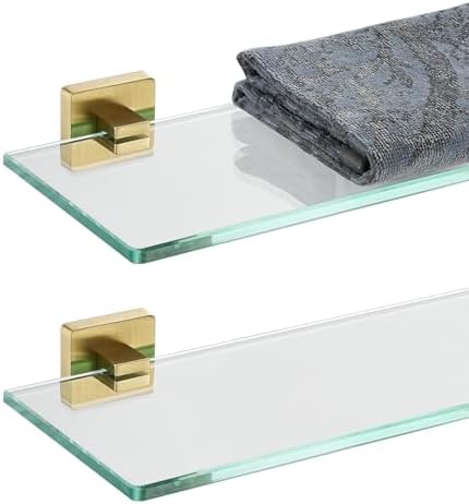 JQK Bathroom Glass Shelf, Floating Tempered Glass Shower Storage 20 by 5 inches by Homeimprovement