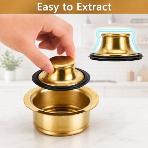 Brushed Gold Garbage Disposal Flange and Sink Stopper, 304 Stainless Steel Sink - Image 5