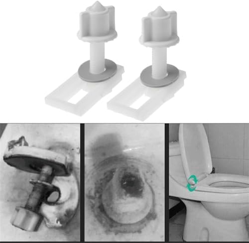 2Pcs White Plastic Toilet Seat Screws and Nuts - Image 5