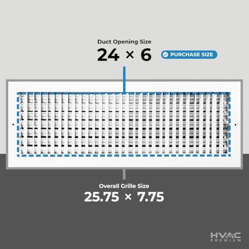 24x6 Adjustable Supply Air Vent Cover Grille - Image 3