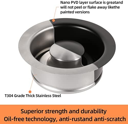 RQYEKDO Garbage Disposal Flange Stopper Baffle Kit Stainless Steel Black - Image 4