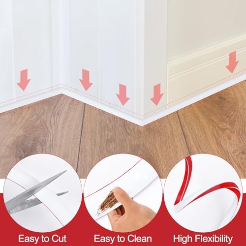 ToLanbbt Flexible Quarter Round Molding, 197 Inch Peel and Stick Rubber Trim - Image 4