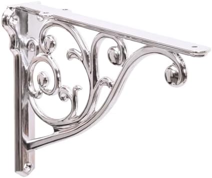 Khtumeware Polished Nickel Shelf Bracket 8 Inch, 4 Pack Decorative Brackets by khtumeware
