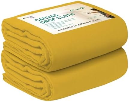 Canvas Drop Cloth for Painting 4x12 feet Pack of 2-8oz Painters Drop Cloths for by Unknown