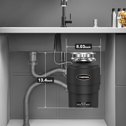 Garbage Disposal 3/4 HP Ultra Quiet powerful grinding Kitchen Food Waste - Image 2