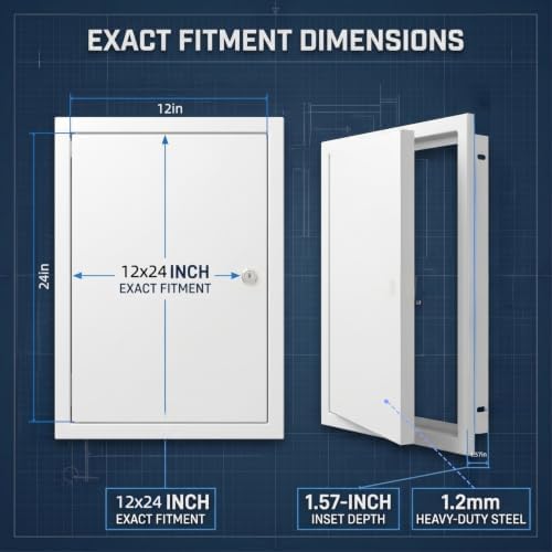 12x24 Lockable Galvanized Access Panel 1.2mm Steel Drywall Door - Image 2