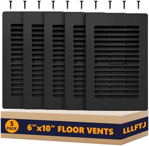 Floor Vent Covers, Floor Register 6x10, 5 Pack Adjustable Plastic Vent Covers by Unknown
