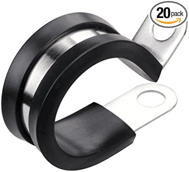 LOKMAN 20 Pack 3/8 Inch Stainless Steel Cable Clamp, Rubber Cushioned Insulated by LOKMAN
