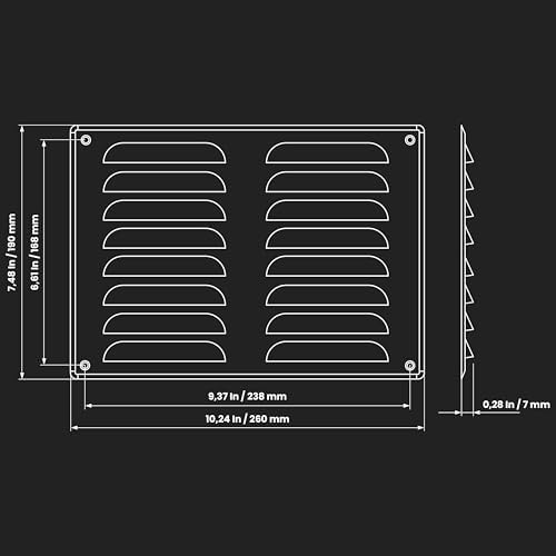 Repa Market 10" x 7.5" Inch Black Air Vent Cover - Image 2