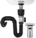 Bathroom Sink Drain Kit, with Flexible Expandable P-Trap Sink Drain Pipe by Rackickyer
