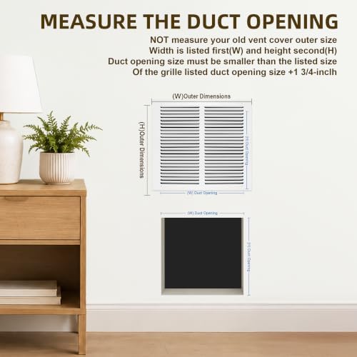 10x10 Return Air Grille for 10"W x 10"H Duct Opening, Return Air Vent Cover - Image 2