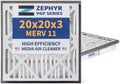 Zephyr 20x20x3 VGF Merv 11 Pleated 3" Air Cleaner Filters. Box of 2 by Unknown