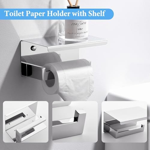 TURS 4-Piece Bathroom Hardware Set Bath Towel Bar Set 24 Inch Towel Holder Set - Image 5