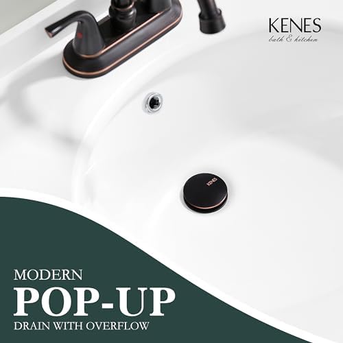 KENES Oil Rubbed Bronze Pop Up Bathroom Sink Drain Assembly - Image 2