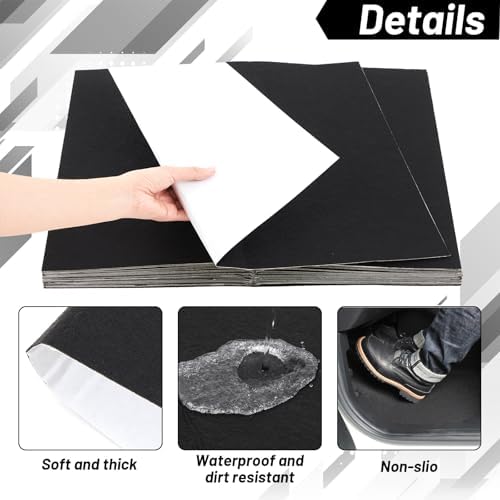 WILLBOND 10 Pcs Self Adhesive Disposable Car Floor Mats, Felt 17 x 22 Inch - Image 4