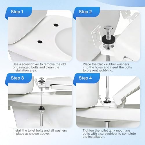Jamini 2PCS Universal Toilet Seat Bolt Kit, 304 Stainless Steel Screws - Image 7