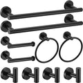 10Pieces Matte Black Bathroom Hardware Accessories Set Hand Towel Ring 16 inch by Meetuniquestylesandneeds