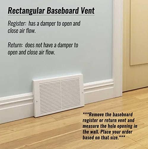 White Baseboard Return Grill - Image 2