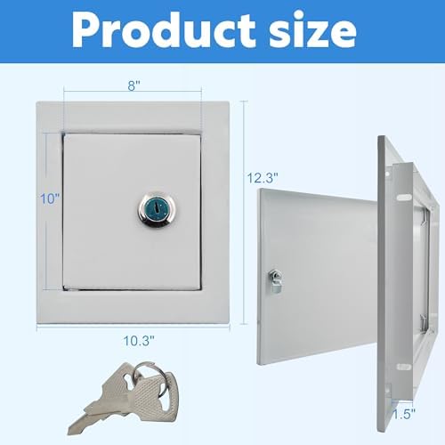 8x10 Lockable Galvanized Access Panel 1.2mm Steel Drywall Door - Image 2