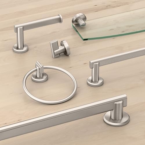 Gatco 5463 Locke Single Post Toilet Paper Holder, Satin Nickel - Image 2