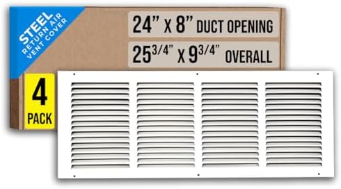 Fits 24x8 Duct Opening | Steel Return Air Grille by Handua | Vent Cover Grill by Handua