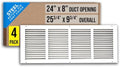 Fits 24x8 Duct Opening | Steel Return Air Grille by Handua | Vent Cover Grill by Handua