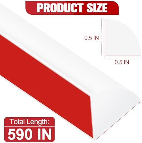 ToLanbbt Flexible Quarter Round Molding, 590 Inch Peel and Stick Rubber Trim - Image 2